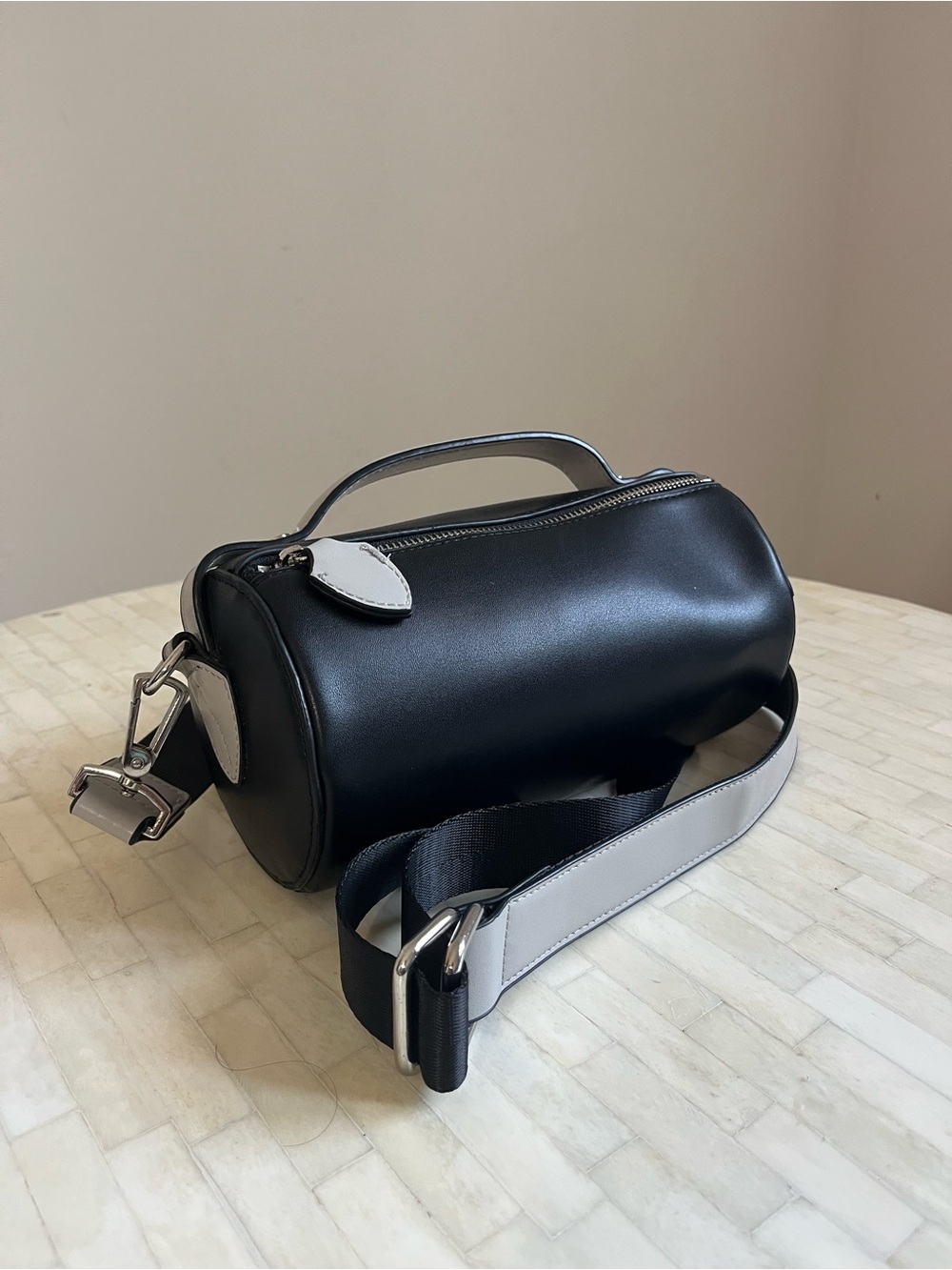 Expressions NYC Upper West Side Barrel Bag Vegan Leather Adjustable/Removable